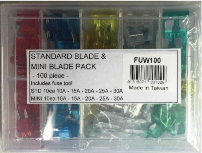 Auto Fuse Set Mini Wedge & Standard Wedge 100pc